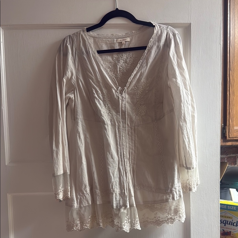 Sundance Cream Lace Detail Blouse